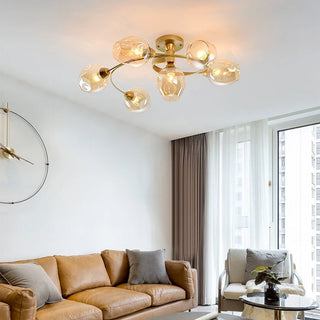 Elodie - Modern Twisted Body Coloured Glass Multi Head Ceiling Light Chandelier