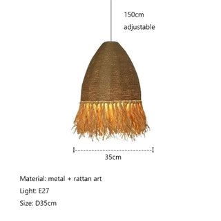 Alain - Wicker Hand-Knitted Pendant Round Ceiling Light