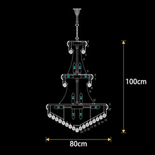 Imperial Cascade - Dazzling Crystal Bead Hanging Light Contemporary Round Chandelier