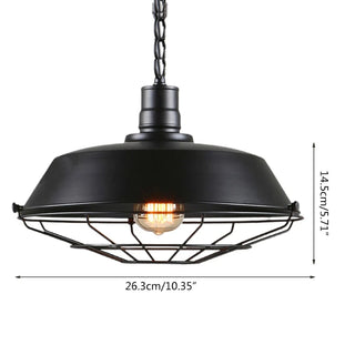 Hermitage - Vintage Rustic Hanging Round Caged Pendant Ceiling Light