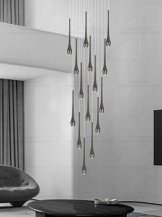 Alonso - Modern Minimalist Teardrop Gold Ceiling Chandelier