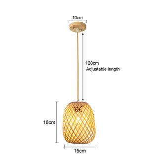 Dura Series - Handwoven Rattan Wicker Bamboo Wood Pendant Lights