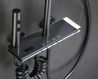 Celandine - Modern LED Rainfall Shower System with Temperature Display and Four Functions