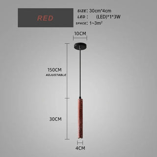 Dundee - Minimalist Industrial Style LED Waterstone Long Droplight Pendant Light