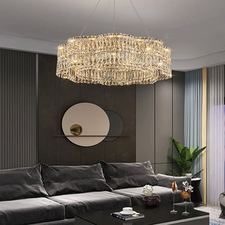 Luxe - Crystal Wave Design Adjustable LED Ceiling Chandelier