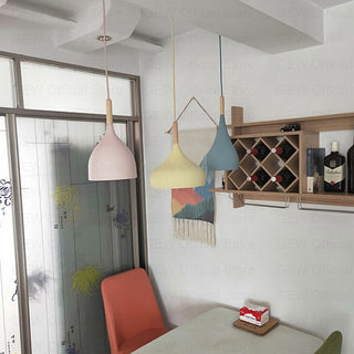 Simon - Modern Teardrop Wood Hanging Nordic Ceiling Pendant Light