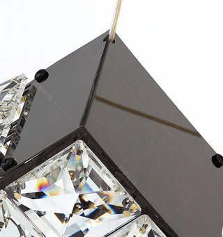 Abby - Crystal Square Box Gold Ceiling Chandelier