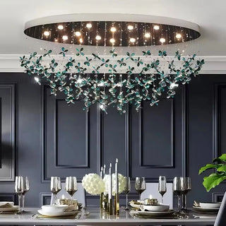 Sapphire Bloom - Statement Ceiling Light with Blue Crystal Accents
