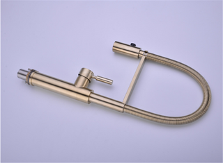 Eufemia - Brushed Gold Pull Out Hot & Cold Single Handle Mixer Kitchen Tap