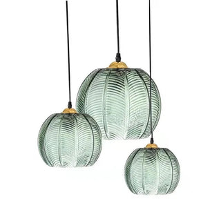 Auora - Leaf Pattern Nordic Glass Hanging Ball Lamp
