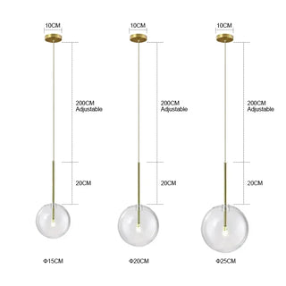 Nora - Modern Transparent Glass Ball Hanging Pendant Ceiling Light