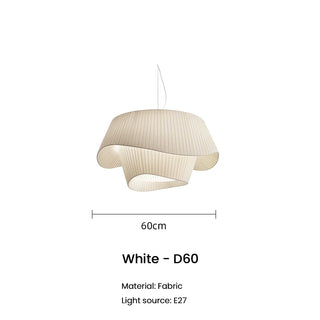 Ambre - Fabric White Wave Double Shade Round Ceiling Light