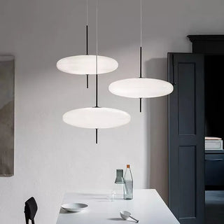 Liepa - Modern Black/White Flying Saucer Round Pendant Ceiling Light