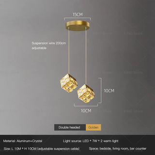 Sylvester - Crystal Square Box Gold Ceiling Chandelier