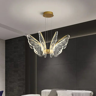 Damir - Gold LED Butterfly Wings Hanging Chandelier