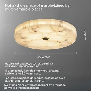 Rozalee - White Spanish Marble Round Flush Mount Ceiling Light