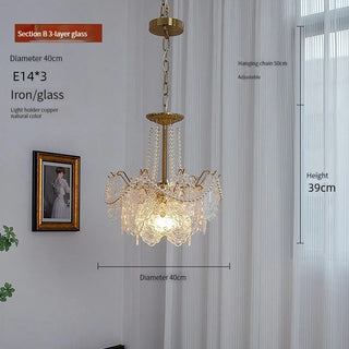 Faustina - Modern Crystal Glass Layered Shards Hanging Chandelier