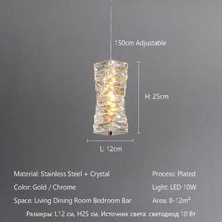 Lorenzo - Modern Twisted Crystal Glass Ceiling Chandelier