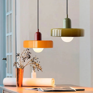 Rafal - Modern Retro Bauhus Glass Hanging Round Pendant Ceiling Light