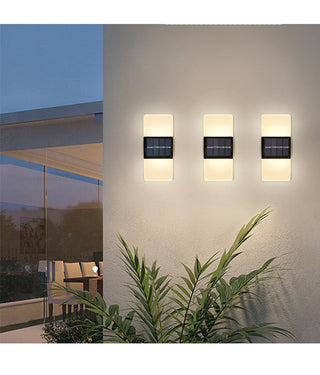 Selina - Solar Outdoor Modern Milk Shade Wall Light Up/Down