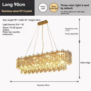 Colby - Rectangle Crystal Branch Ceiling Light Chandelier