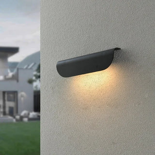 Awstin - Black Curved Modern Outdoor Wall Light