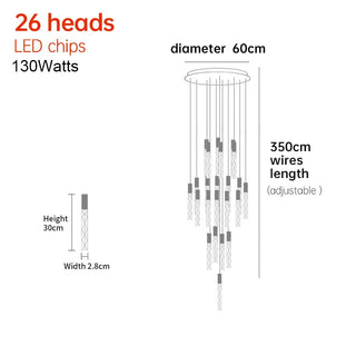 Titan - Modern LED Transparent Long Bar Hanging Chandelier