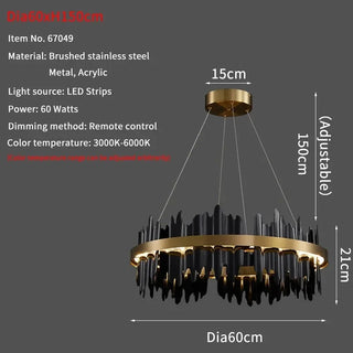 Vergina - Circular Hanging Gold Modern Chandelier Ceiling Light