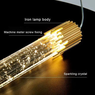 Thunder - K9 Gold Crystal Hanging Tube Chandelier