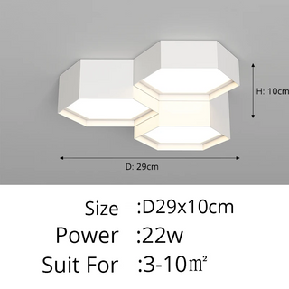 Dushanbe - Minimalist Honeycomb Black & White Combination Ceiling Light