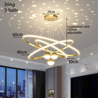 Camillie  - Feather Round Hanging Ceiling Chandelier