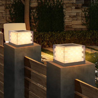 Sibyl - Solar Waterproof Cubed Weave LED Outdoor Post Lights