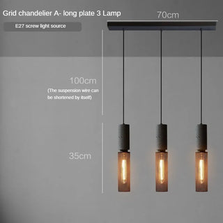 Pola - Industrial Modern Round Mesh Caged Hanging Cement Pendant Ceiling Light