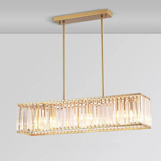 Fiona - Rectangular LED Crystal Pendant Chandelier
