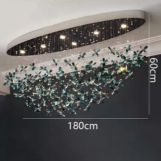 Sapphire Bloom - Statement Ceiling Light with Blue Crystal Accents