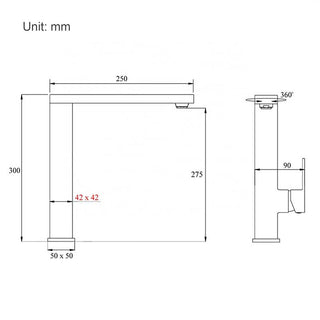 Katina - Solid Brass Swivel Modern Crane Mixer Kitchen Tap