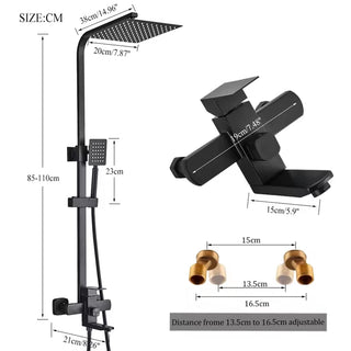 Erika - Modern Wall Mounted Stainless Steel Shower Set Multi Function Dual Head