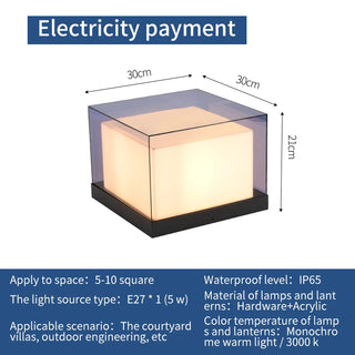 Sibyl - Solar Waterproof Cubed Weave LED Outdoor Post Lights