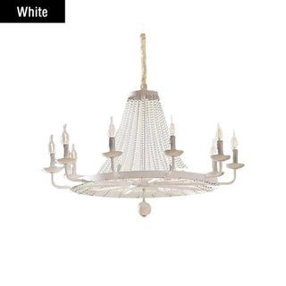 Solara - Modern Luxury Candle Glass Bead Hanging Ceiling Chandelier