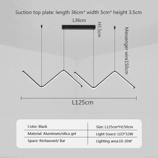 Alma - Angled LED Hanging Smart Ceiling Light Chandelier