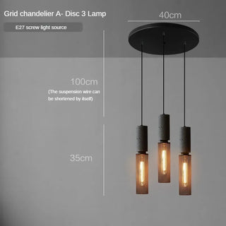 Pola - Industrial Modern Round Mesh Caged Hanging Cement Pendant Ceiling Light