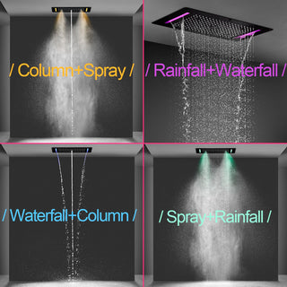 Andromeda - Rainfall Ceiling Shower Set with Ambient Lighting & Side Jets