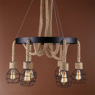 Aydin - Vintage Hemp Rope Pendant Chandelier