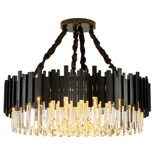 Armena - Modern Black Glass Hanging Ceiling Chandelier