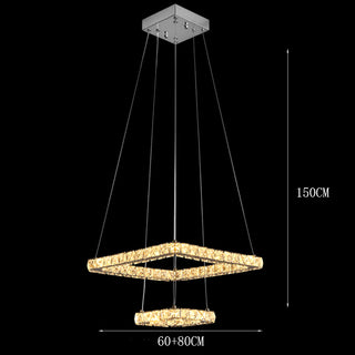 Elio - Modern Square Tiered Gold Hanging Chandelier