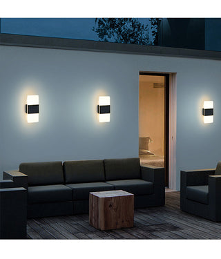 Selina - Solar Outdoor Modern Milk Shade Wall Light Up/Down