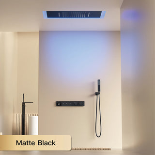 Lethe - Brass Ceiling Mounted Shower System with Dual Hot & Cold Controls