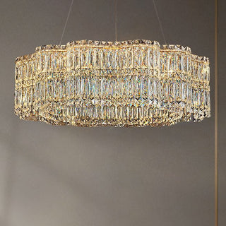Luxe - Crystal Wave Design Adjustable LED Ceiling Chandelier