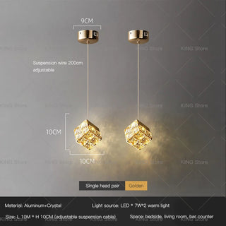 Sylvester - Crystal Square Box Gold Ceiling Chandelier