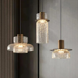 Havre - Cracked Glass Dome Layered Hanging Pendant Ceiling Light